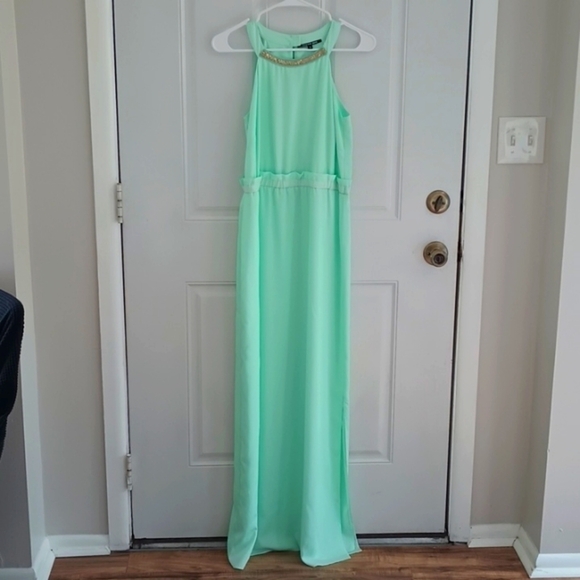 Gianni Bini bright mint green formal/semi formal prom halter style dress size XS - Picture 1 of 9